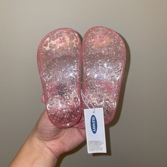 NWT Baby Girl Glitter Jelly Shoe Bundle, Pink Seashell & Multi Star - Picture 13 of 15